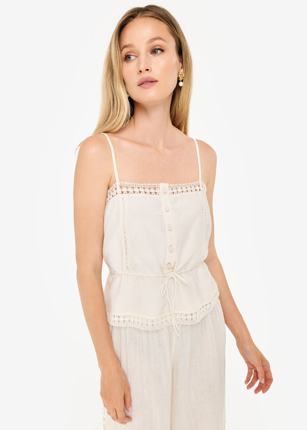 cami nyc Matera Cotton Camisole Macadamia
