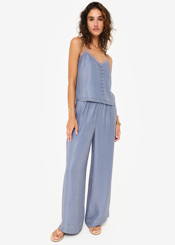 Cami Nyc Medina Metallic Chiffon Pant Bluebird