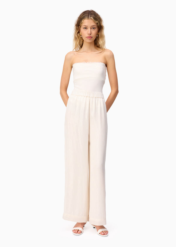 Cami Nyc Medina Metallic Chiffon Pant White