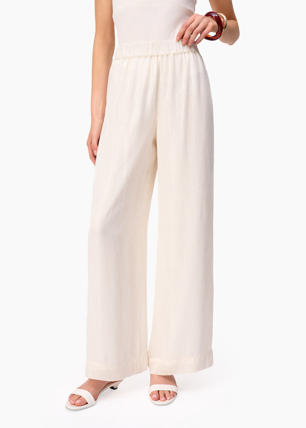 cami nyc Medina Metallic Chiffon Pant White
