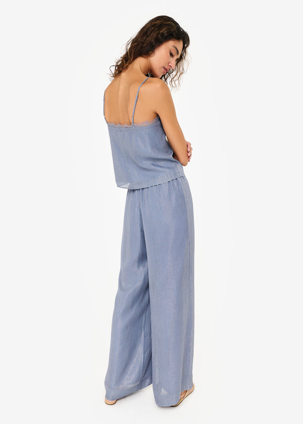Cami Nyc Melisa Metallic Chiffon Camisole Bluebird