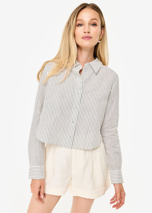 cami nyc Monty Cotton Linen Top Double Stripe
