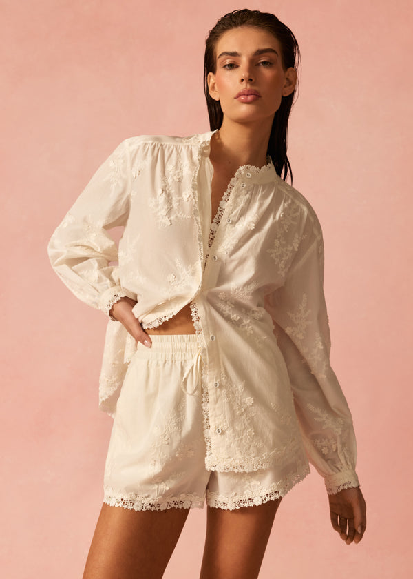 Cami Nyc Palmyra Cotton Blouse Macadamia