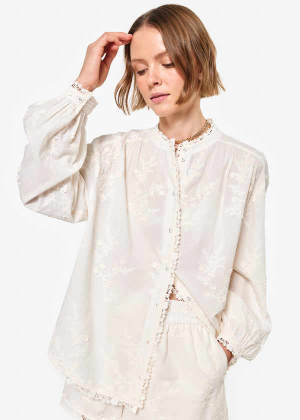 Cami Nyc Palmyra Cotton Blouse Macadamia
