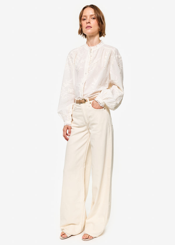 Cami Nyc Palmyra Cotton Blouse Macadamia