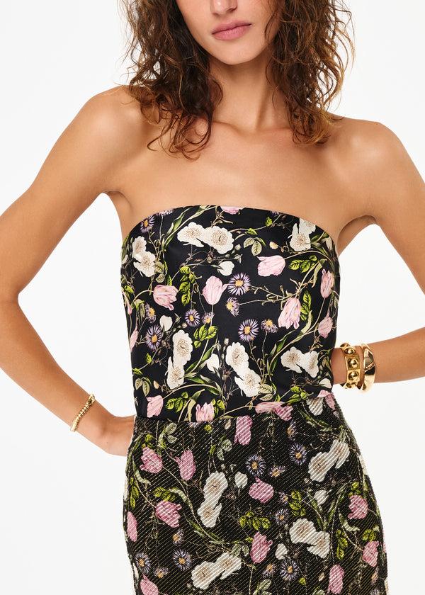 cami nyc Prima Strapless Camisole Midnight Gardens