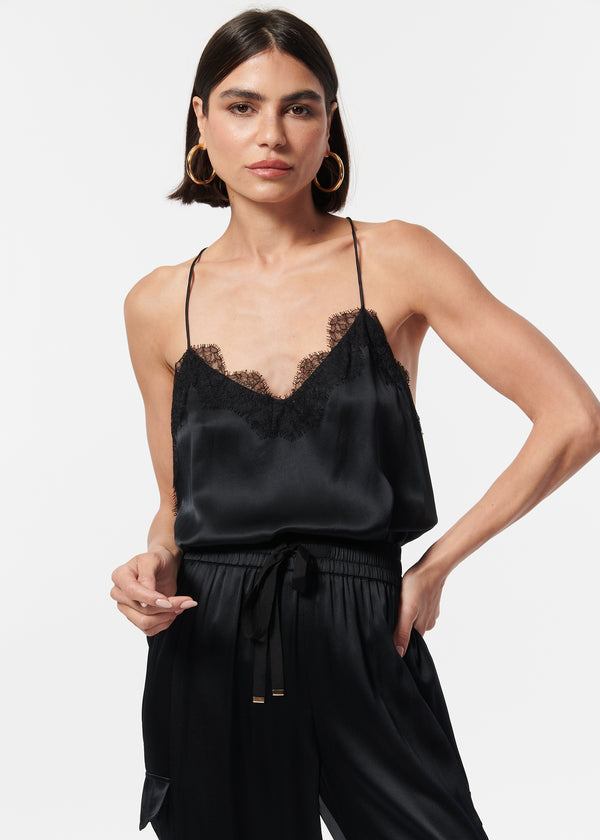 Cami Nyc Racer Charmeuse Camisole Black
