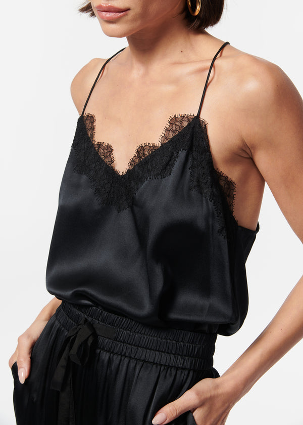 Cami Nyc Racer Charmeuse Camisole Black