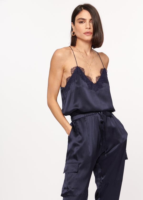 Cami Nyc Racer Charmeuse Camisole Navy