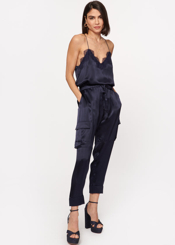 Cami Nyc Racer Charmeuse Camisole Navy