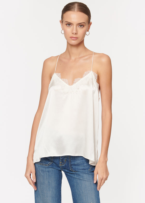 Cami Nyc Racer Charmeuse Camisole White
