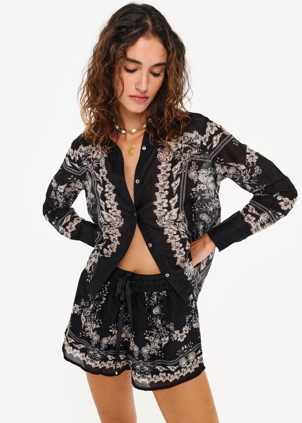 Cami Nyc Rafella Top Black Seasidebandana