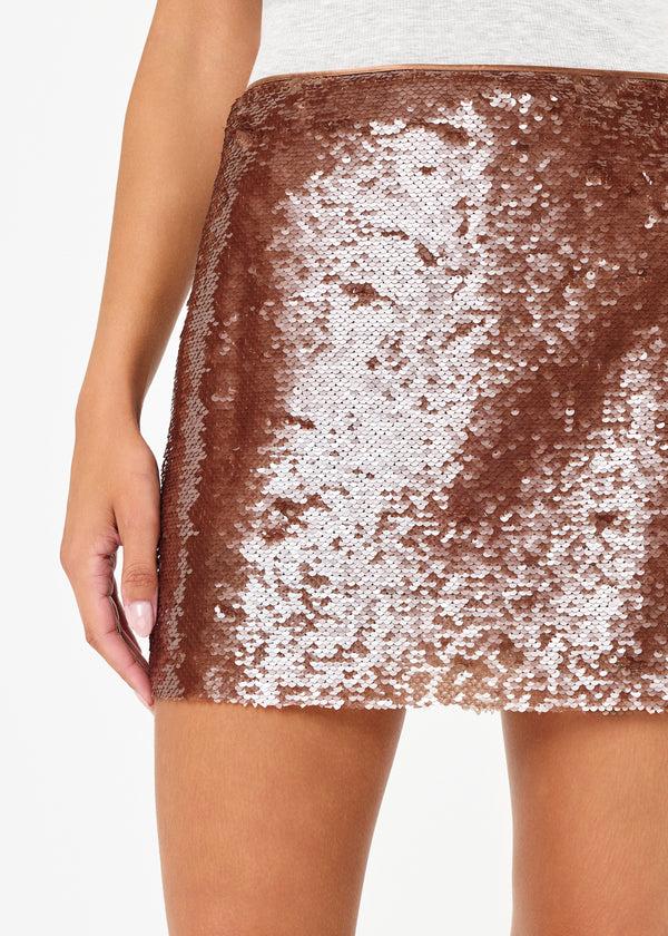 cami nyc Riyo Sequin Mini Skirt Carob