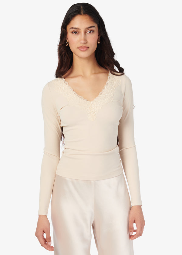 cami nyc Rooney Rib Knit Top Bone