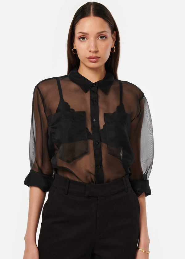 Cami Nyc Samson Sheer Top Black
