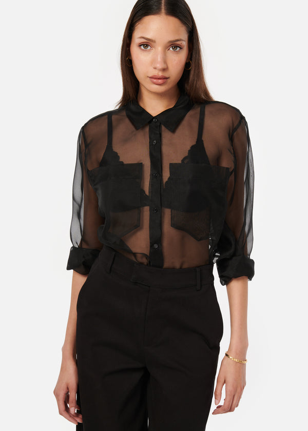 cami nyc Samson Sheer Top Black