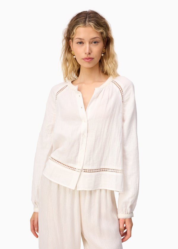 Cami Nyc Sorrento Cotton Blouse Macadamia