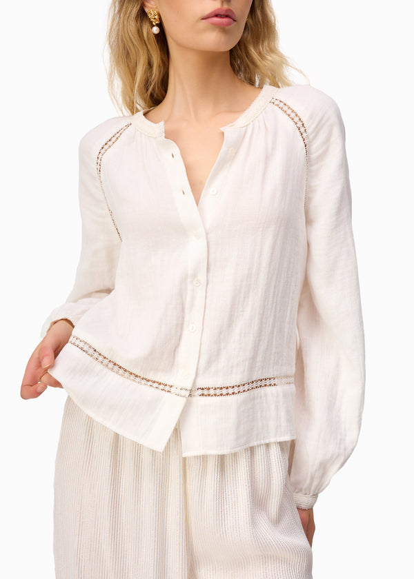 cami nyc Sorrento Cotton Blouse Macadamia