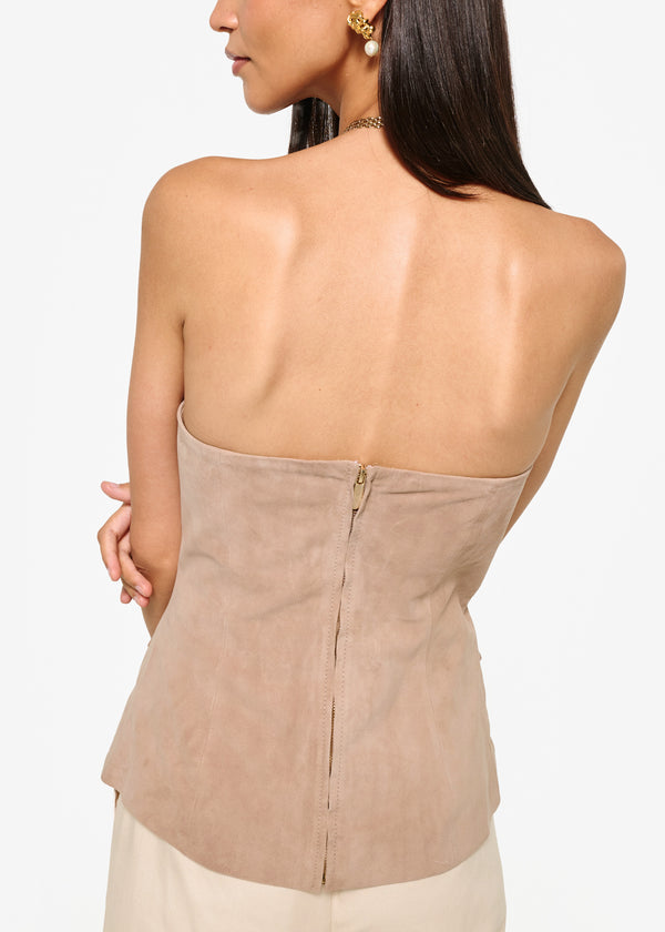 Cami Nyc Zamora Strapless Suede Corset Incense