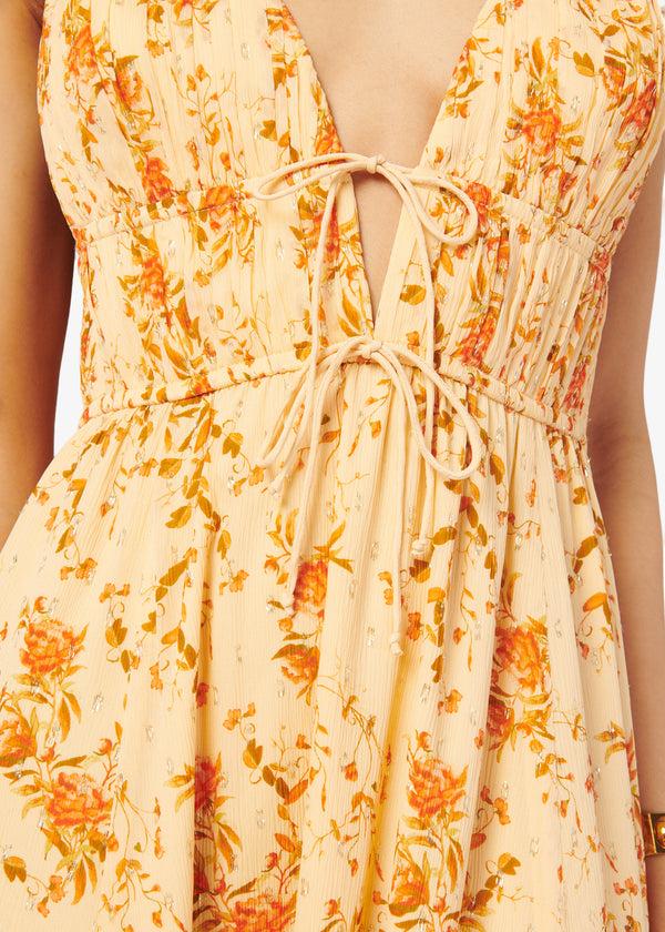 cami Nyc Dorinda Crinkle Chiffon Maxi Dress Golden Hour