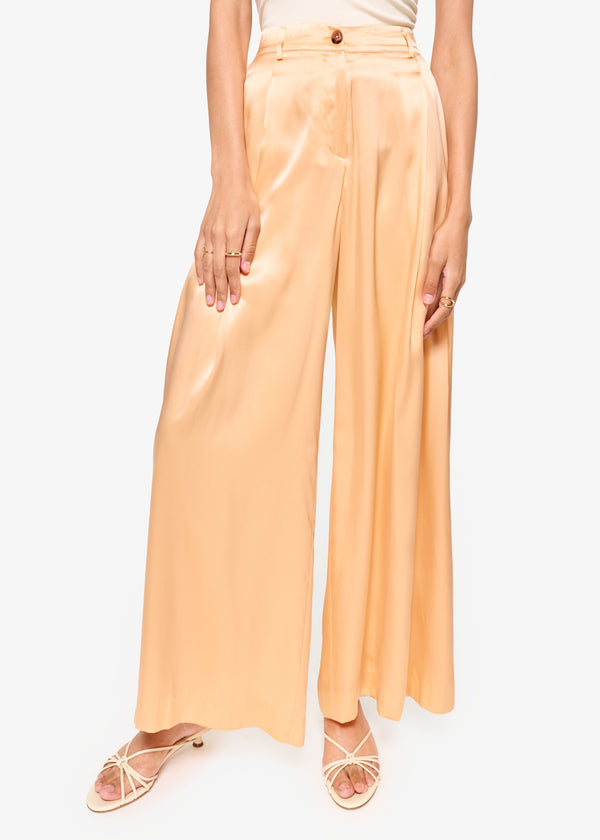 Cami Nyc Fabian High Rise Charmeuse Pant Cantaloupe