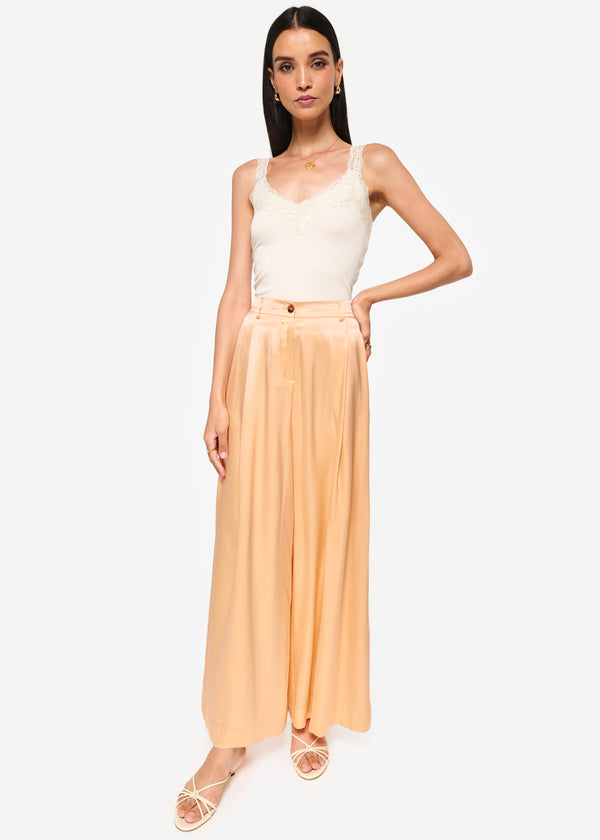 Cami Nyc Fabian High Rise Charmeuse Pant Cantaloupe