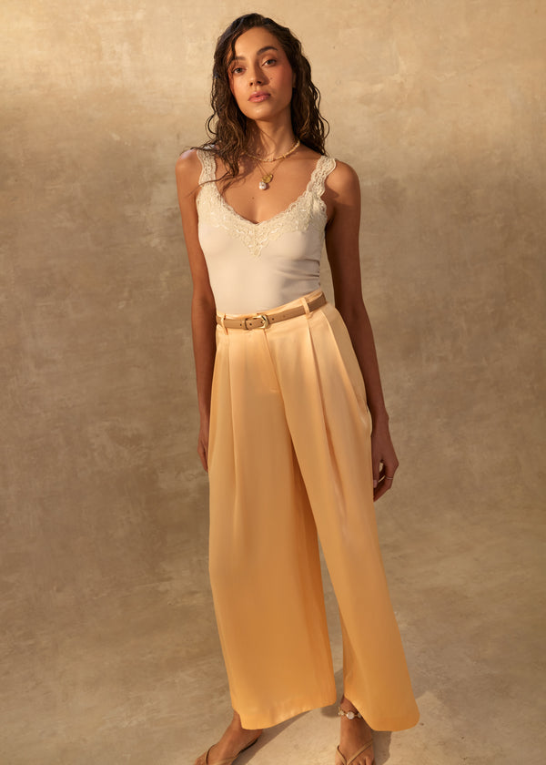 cami nyc Fabian High Rise Charmeuse Pant Cantaloupe