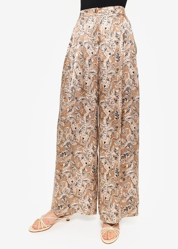 cami nyc Fabian High Rise Charmeuse Pant Neutral Paisley