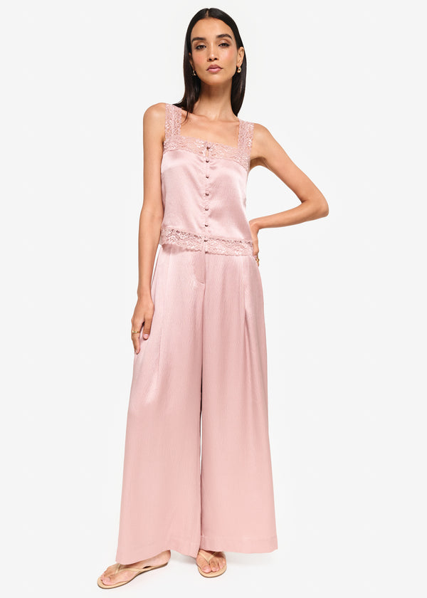 Cami Nyc Fabian High Rise Hammered Silk Pant Begonia