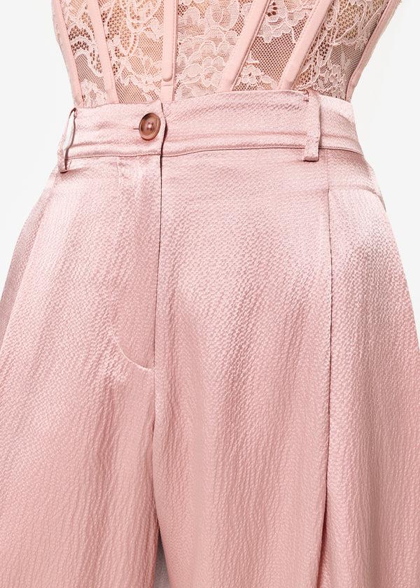 Cami Nyc Fabian High Rise Hammered Silk Pant Begonia