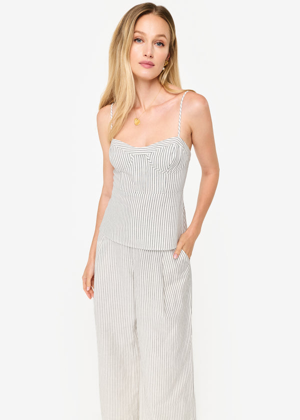 Cami Nyc Hampton High Rise Cotton Linen Pant Double Stripe