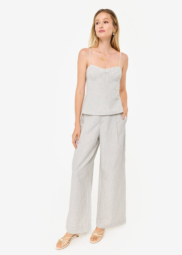 Cami Nyc Hampton High Rise Cotton Linen Pant Double Stripe