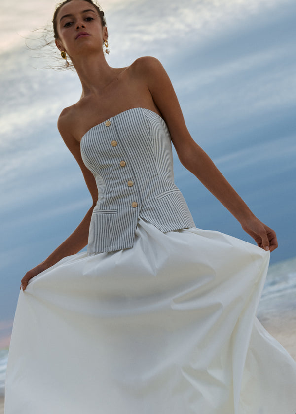 cami nyc Nineveh Strapless Maxi Dress DoubleStripe/Macad