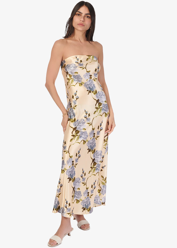 cami nyc Noelle Strapless Dress MoonflowerWatercolor