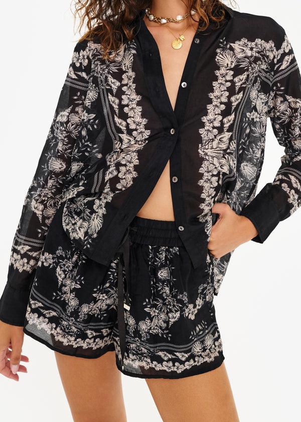 Cami Nyc Oslo Silk Cotton Short Black Seasidebandana