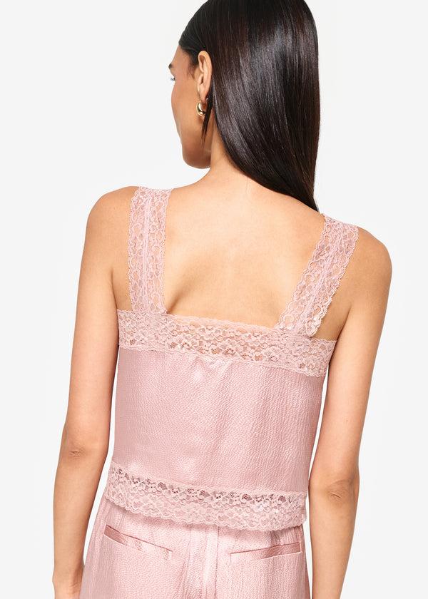 Cami Nyc Tannis Hammered Silk Cropped Camisole Begonia