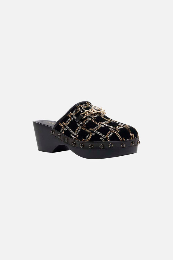 camilla arabella leopard chain clog