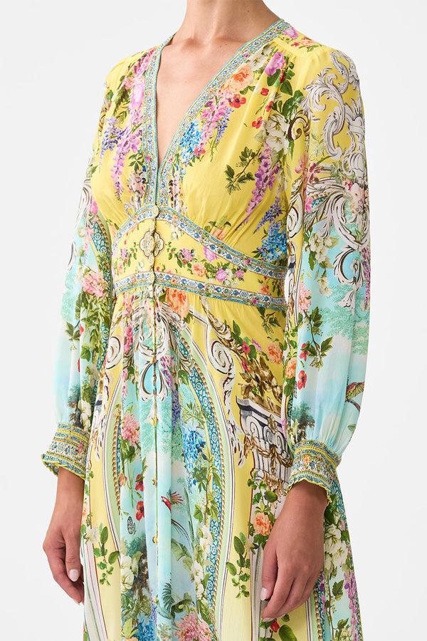 Camilla Button Dress With Shaped Waistband