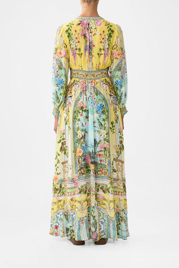 camilla button dress with shaped waistband