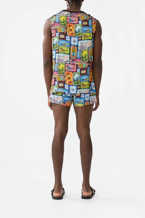 camilla contrast panel sleeveless tee