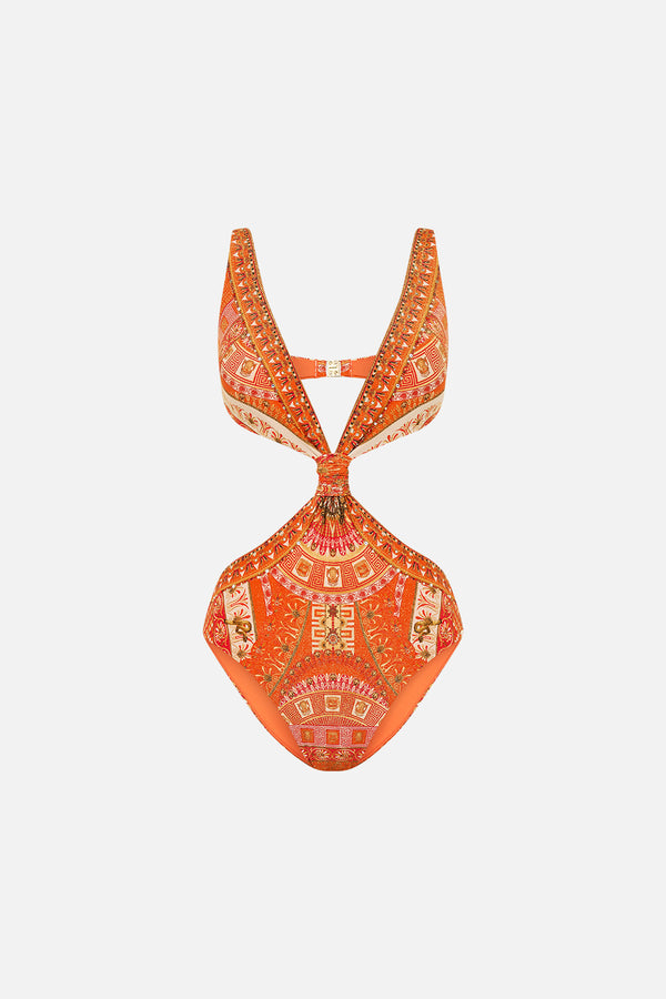 Camilla Cut Out One Piece With Fabric Tab Detail