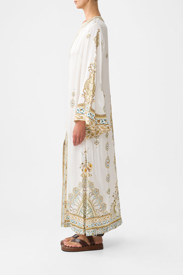 Camilla Deep V Neck Hardware Kaftan