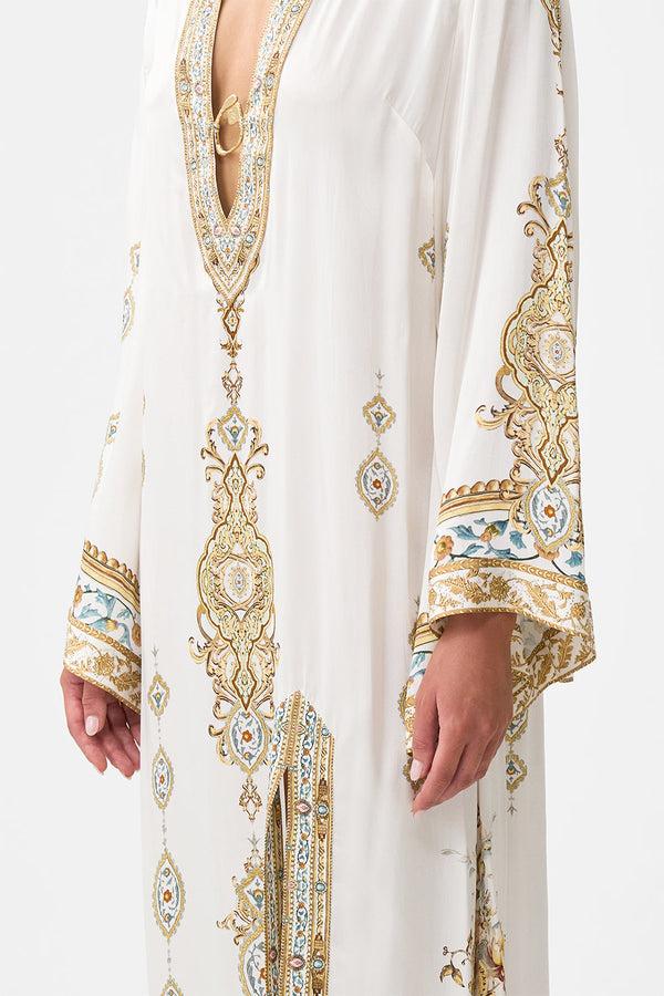 Camilla Deep V Neck Hardware Kaftan