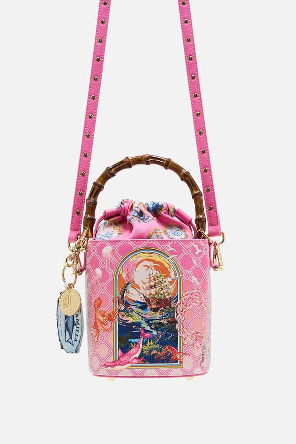 camilla drawstring bucket bag