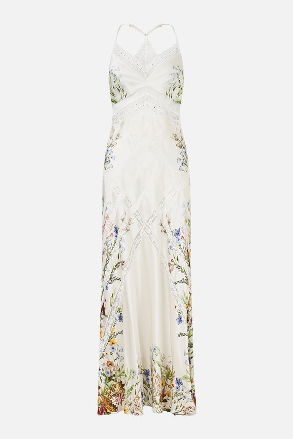 Camilla Lace Splice Bias Long Dress