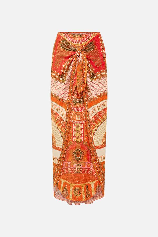 Camilla Layered Long Sarong With Front Tie