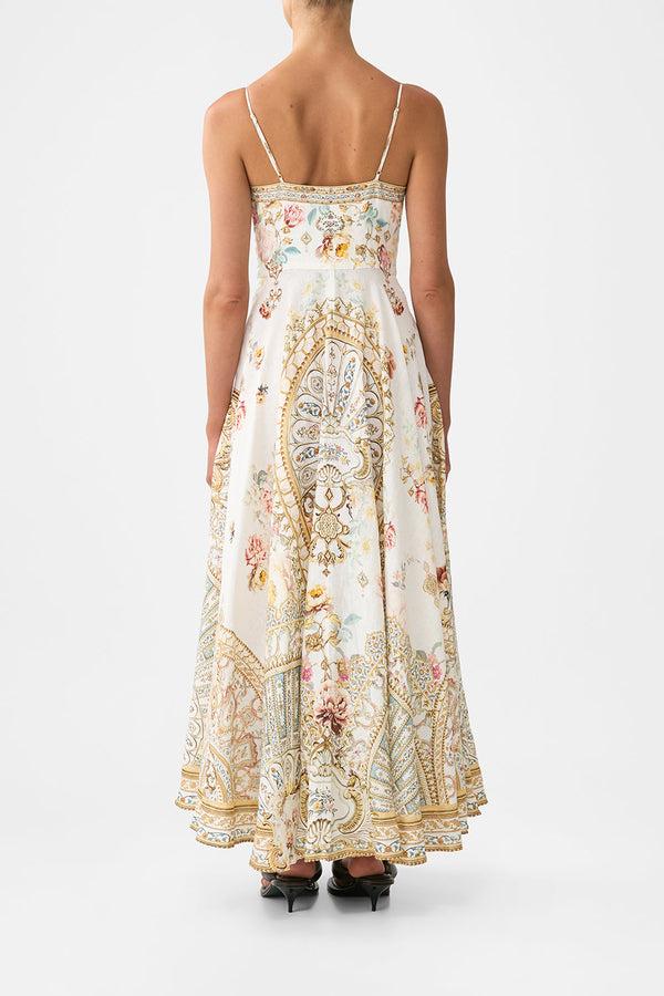 camilla long dress with tie front