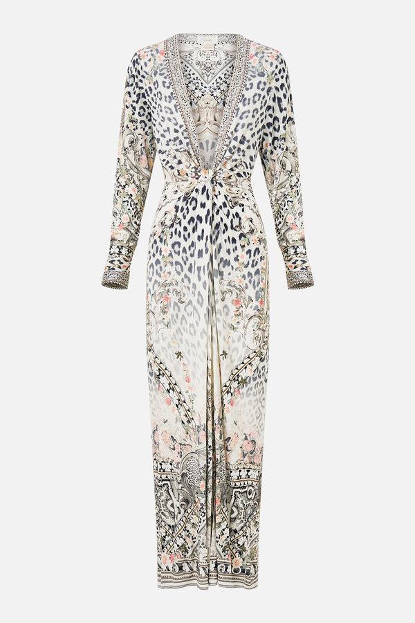 Camilla Long V Neck Twist Front Jersey Dress