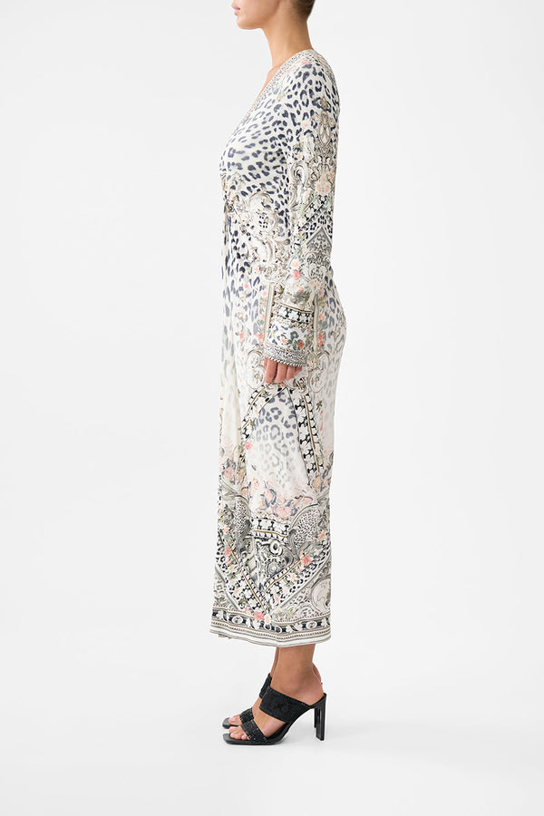 Camilla Long V Neck Twist Front Jersey Dress