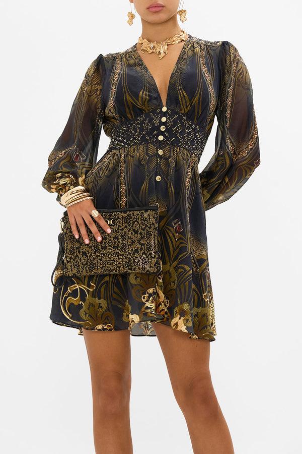 Camilla Mesh Zip Top Clutch